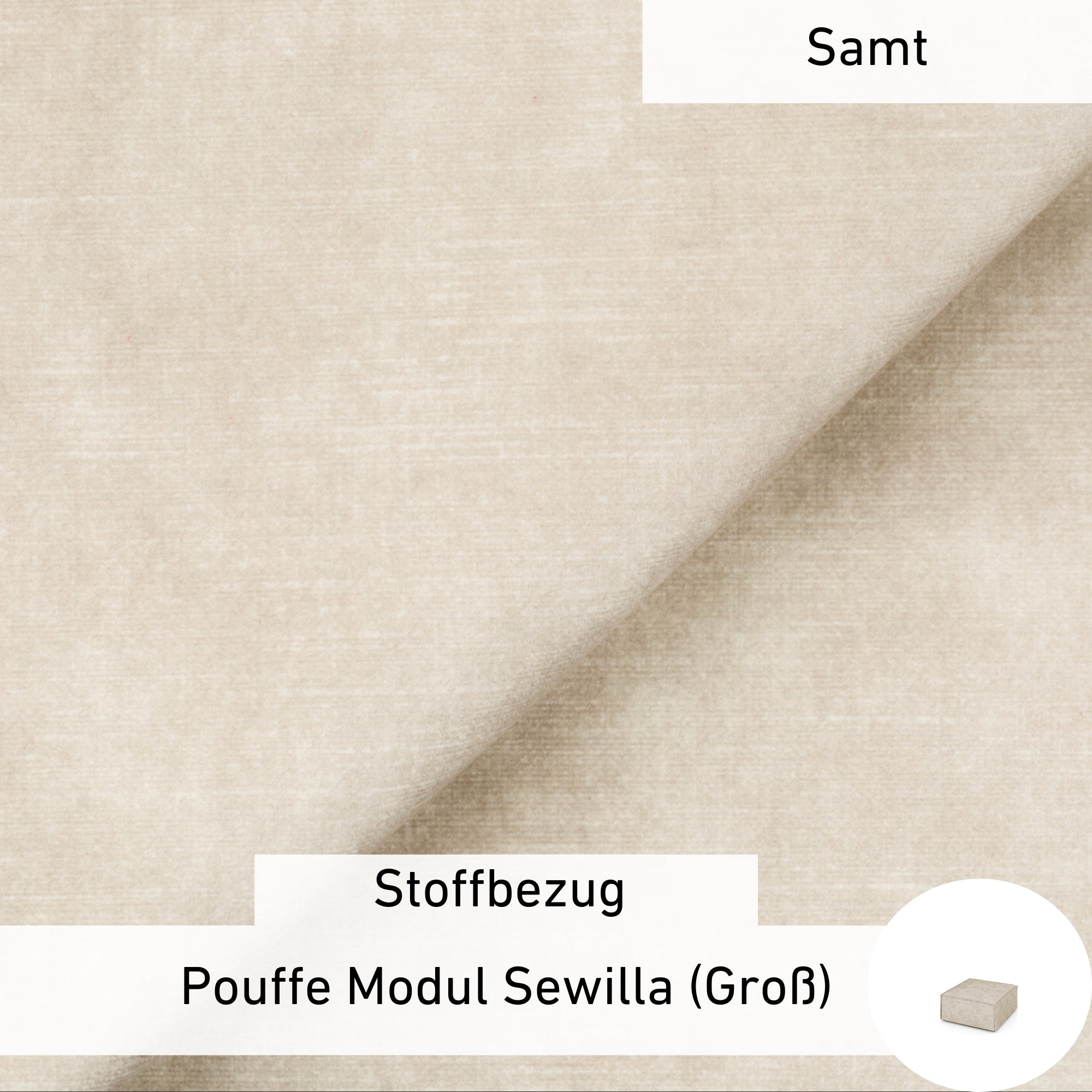 Stoffen Hoes - Poef Module Sewilla (Groot)