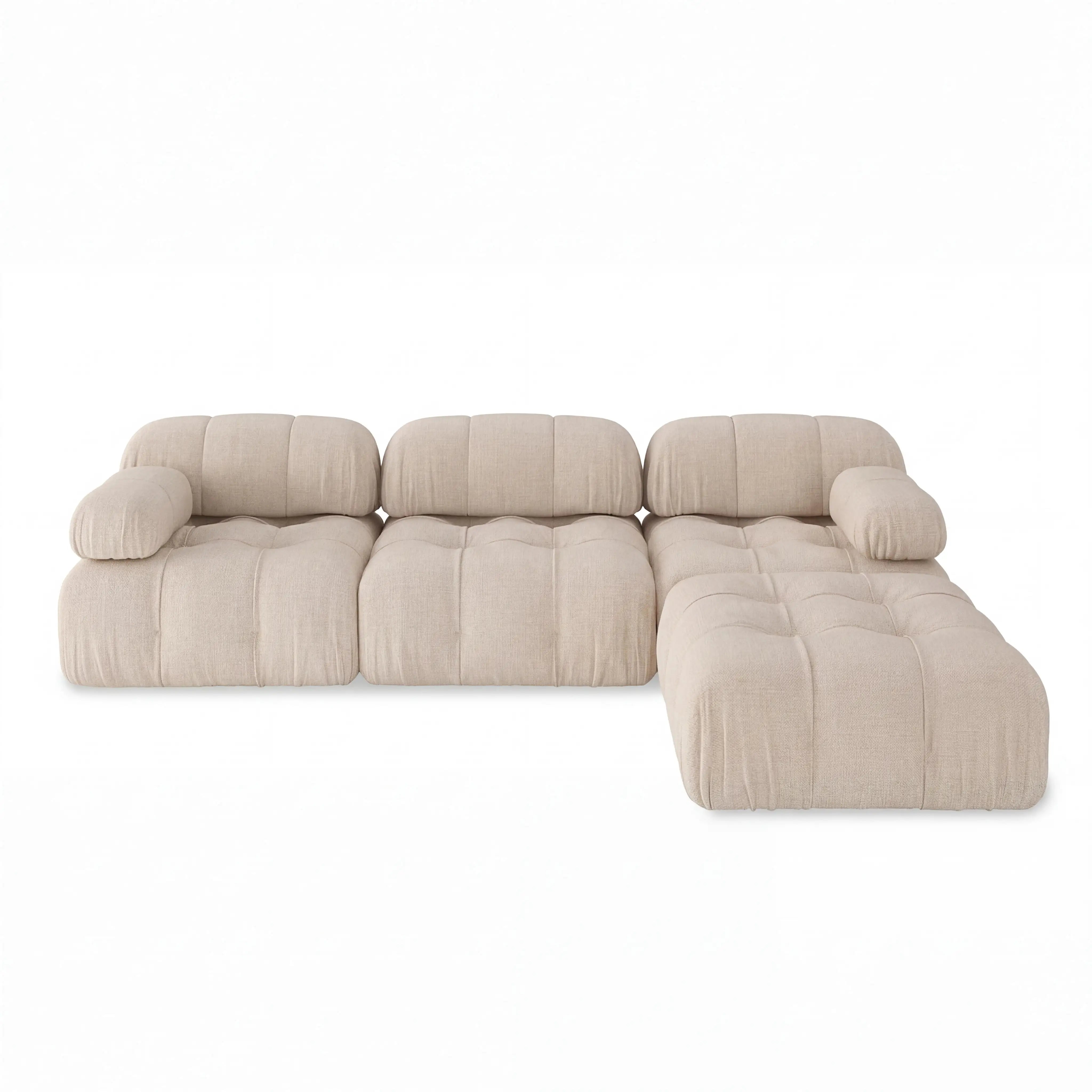 Moduleaire Bank Cloud (4-Zits) met Pouffe
